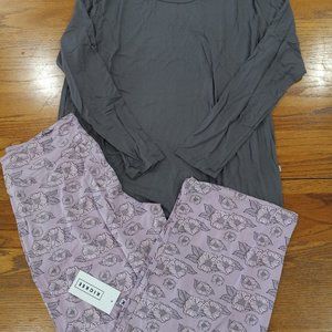 Kickee Womens Long Sleeve Loosey Goosey Tee and Pant Set